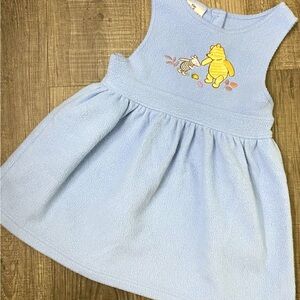 Vintage The Disney Store Winnie the Pooh & Piglet Jumper Dress size 4/5 blue